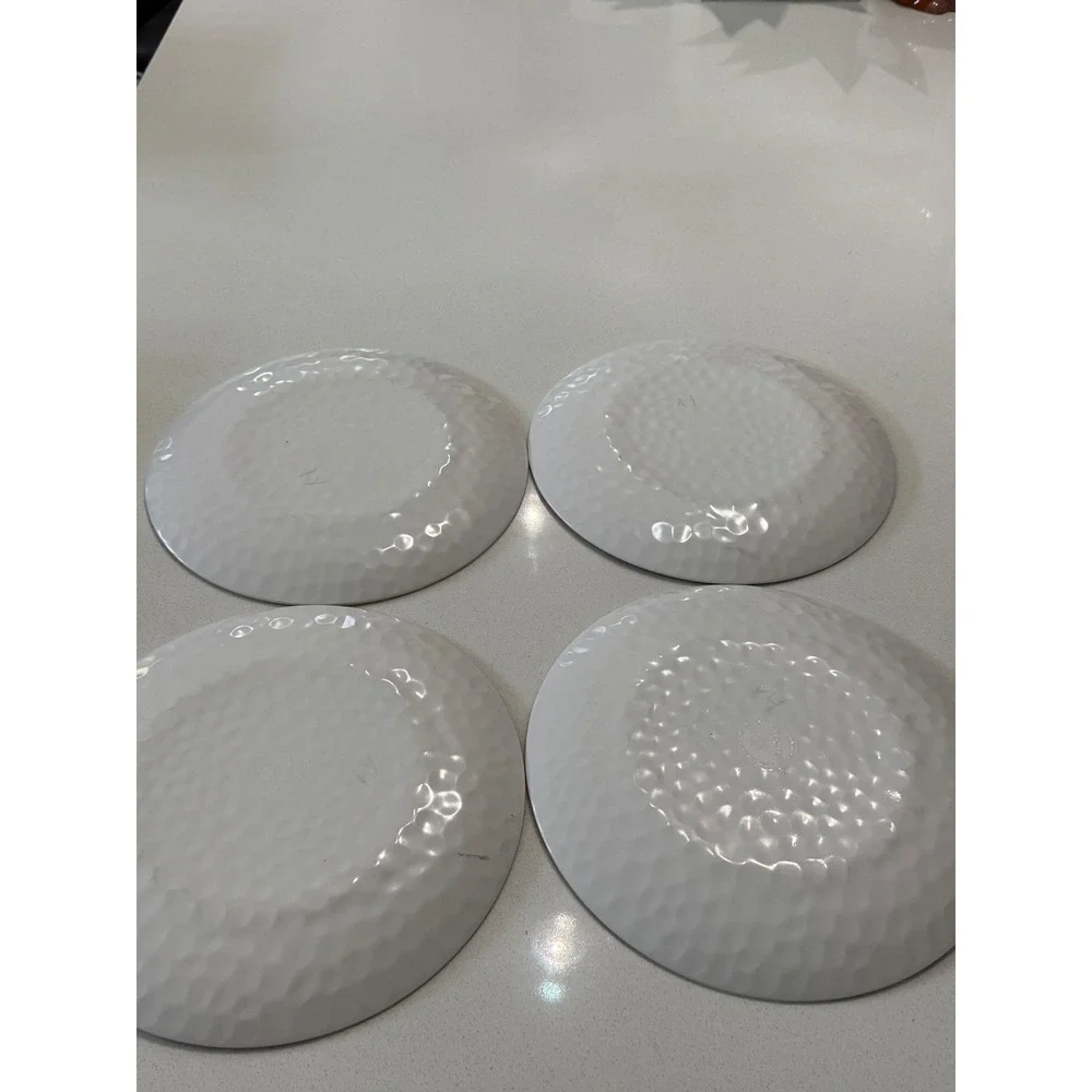 TarHong 8pc Melamine Floral Plate Set Hammered Texture Dinner & Salad Multicolor